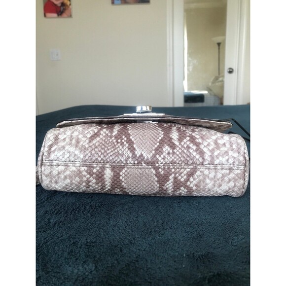 Michael Kors Vivianne Python Snakeskin Print Shoulder Sloan Crossbody Bag - Picture 4 of 11